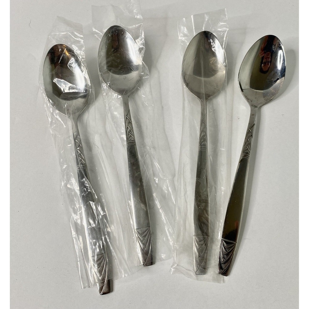 Orleans Silver ORL46 Stainless Korea Lot of 4 6.5" TeaSpoons Replacements
